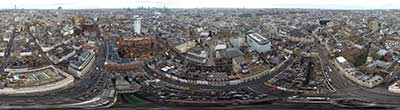 360° AERIAL PANORAMA OF SOHO DISTRICT IN LONDON